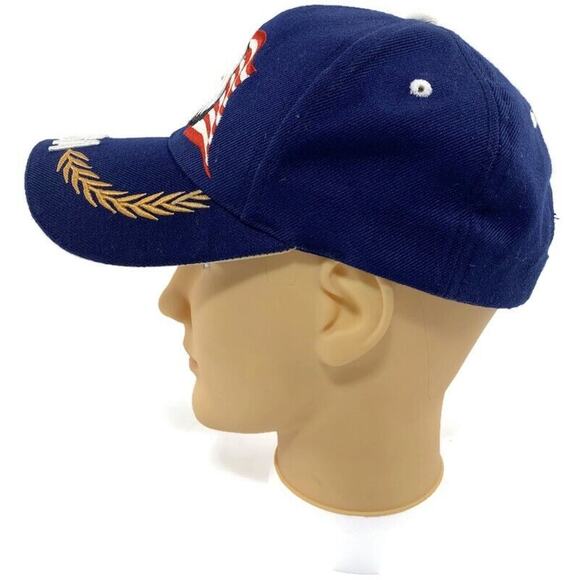 USA Bald Eagle American Flag Ball Cap Embroidered Blue Adjustable Snapback - Picture 6 of 8